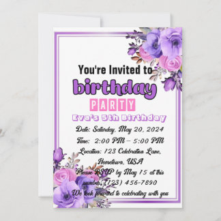 忘れられない喜び：誕生日カード子供へ! 招待状