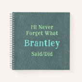 忘れられない子供のメモリグリーン文字 ノートブック (正面)
