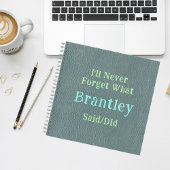 忘れられない子供のメモリグリーン文字 ノートブック