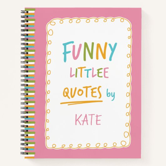 忘れられない小おもしろいさな引用文 ノートブック (正面)