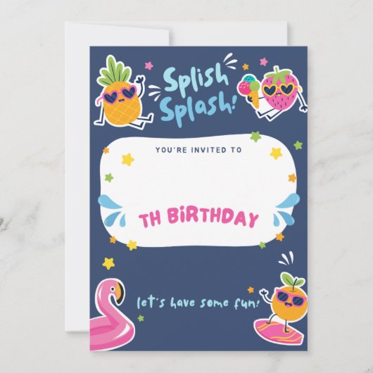 忘れられない瞬間が誕生日の招待状を待っています 招待状 (正面)