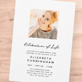 忘れられない素晴らしい人生を記念する現代的な写真 招待状