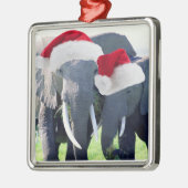 忘れられない象のクリスマス メタルオーナメント (左)