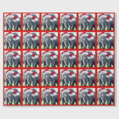 忘れられない象の衣服のサンタの帽子のクリスマス ラッピングペーパー (フラット)