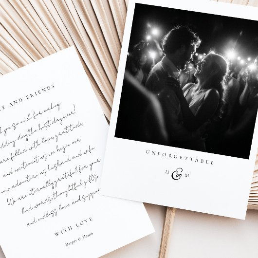 「忘れられない」写真サンキューカード 招待状