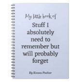 忘れカスタムおもしろいた人のための引用文手帳 ノートブック (正面)