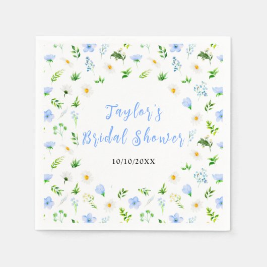 忘れデイジーフローラブライダルシャワー スタンダードカクテルナプキン (正面)
