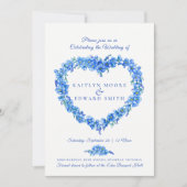 忘れハートア結婚ートの青 招待状 (正面)