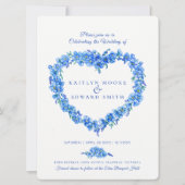 忘れハートア結婚ート青白 招待状 (正面)
