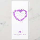 忘れハート無し紫の結婚白のメニュー メニュー (正面)