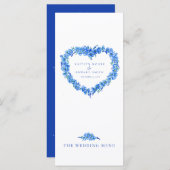 忘れハート無し青結婚白のメニュー メニュー (正面/裏面)