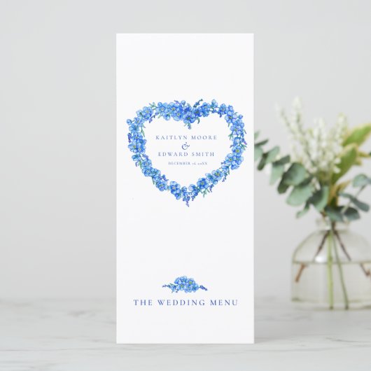 忘れハート無し青結婚白のメニュー メニュー (スタンド正面)