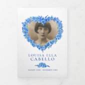 忘れハート青の葬儀 三つ折りプログラム (カバー)