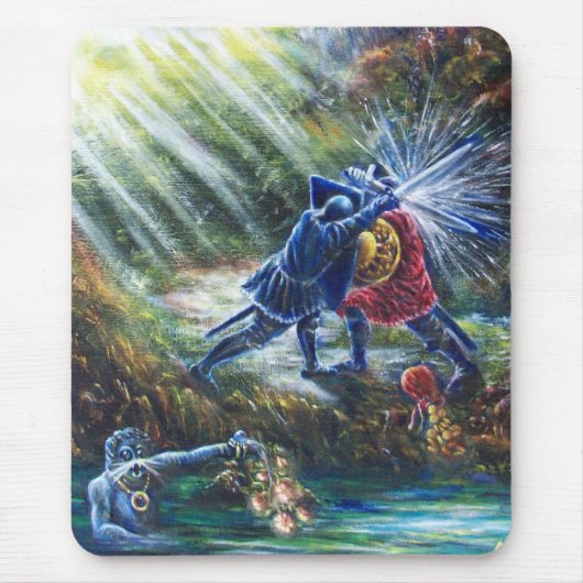 忘れバラ戦の騎士、金と悪魔 マウスパッド (正面)