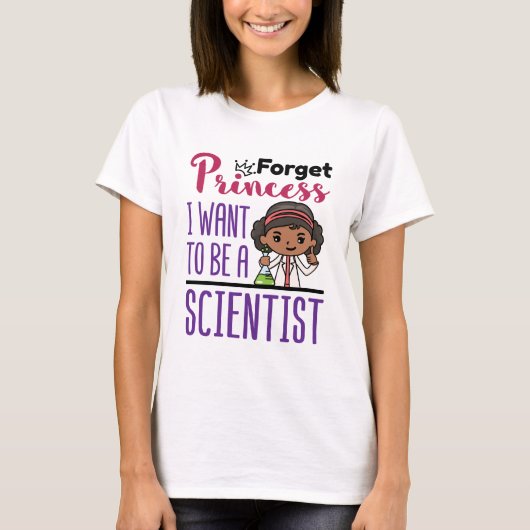 忘れプリンセスサイエンティスト女子アフリカ系アメリカ Tシャツ (正面)