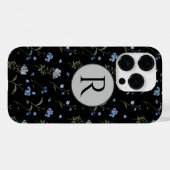 忘れモノグラムのMe Not Blueフローラ水色 Case-Mate iPhoneケース (裏面 (横))