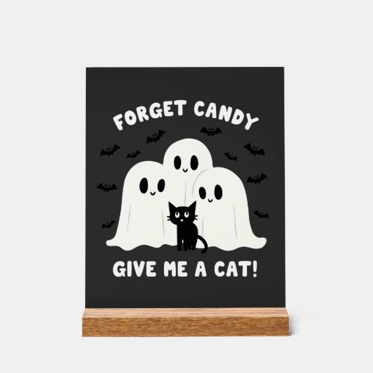 忘れ与え猫のハロウィン不気味 アクリルサイン (正面)