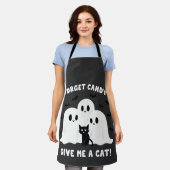 忘れ与え猫のハロウィン不気味 エプロン (着用した状態)