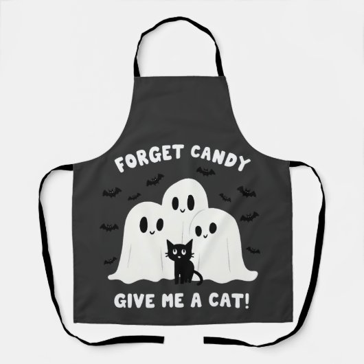 忘れ与え猫のハロウィン不気味 エプロン (正面)