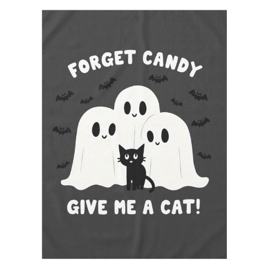 忘れ与え猫のハロウィン不気味 テーブルクロス (正面)