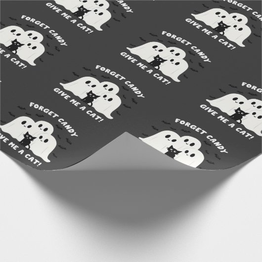 忘れ与え猫のハロウィン不気味 ラッピングペーパー (角)