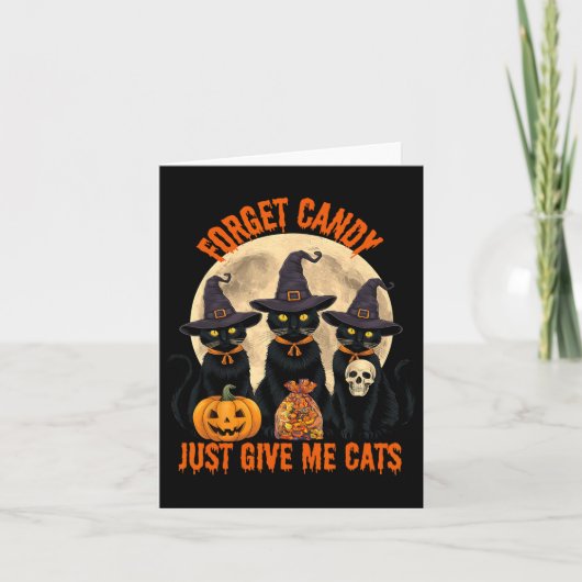 忘れ与えCandy Just Me Cats おもしろい Halloween カード (正面)