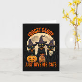 忘れ与えCandy Just Me Cats おもしろい Halloween カード (黄色い花)