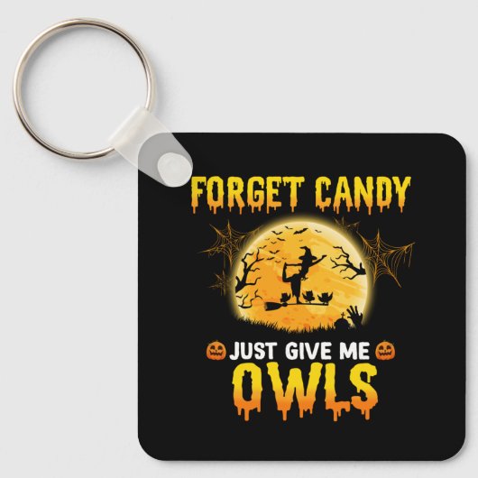 忘れ与えCandy Just Me Owl Witch Halloween Gift キーホルダー (正面)