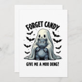 忘れ与えCandy Meモー Deng Halloween幽霊 招待状 (正面/裏面)
