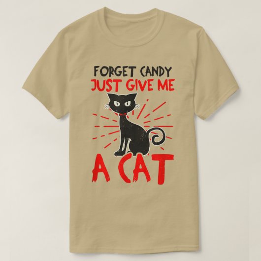 忘れ与えCandy Me猫のデザインのハロウィン猫 Tシャツ (デザイン正面)