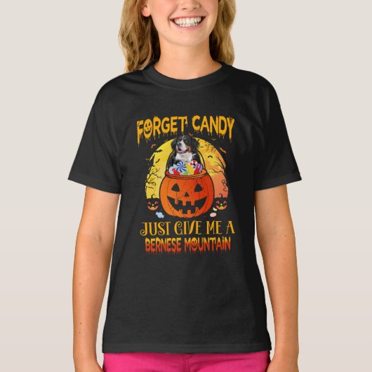 忘れ与えCandy Me Bernese Mountain Halloween Tシャツ (正面)