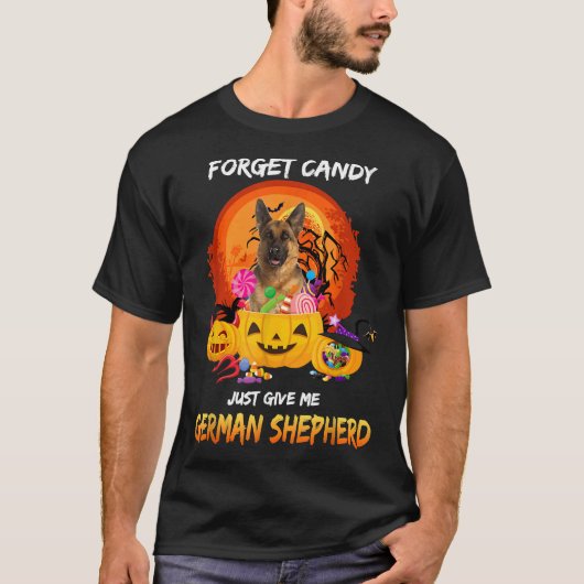 忘れ与えCandy Me German Shepherd Dog Halloween Tシャツ (正面)