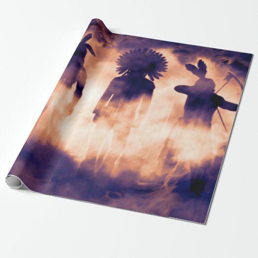 忘れ先住民のアメリカの戦士たち ラッピングペーパー (アンロールド)