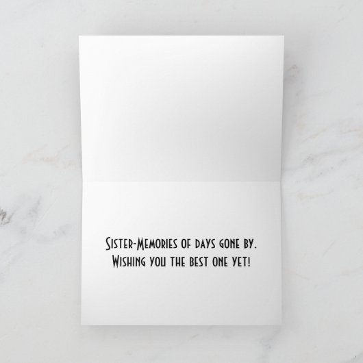 忘れ去られた年月の姉妹の思い出。誕生日 カード (内部)