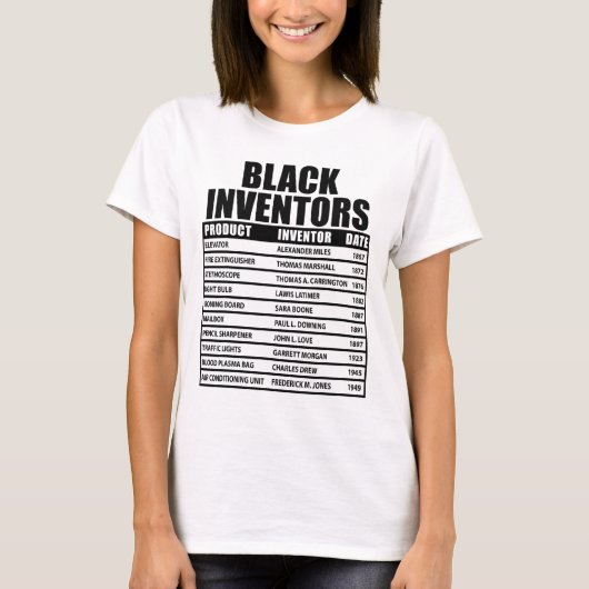 忘れ去られた黒人の発明家たちの歴史 黒人の歴史 Tシャツ (正面)