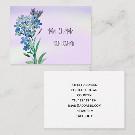 忘れ名刺ではない 名刺 (正面/裏面)