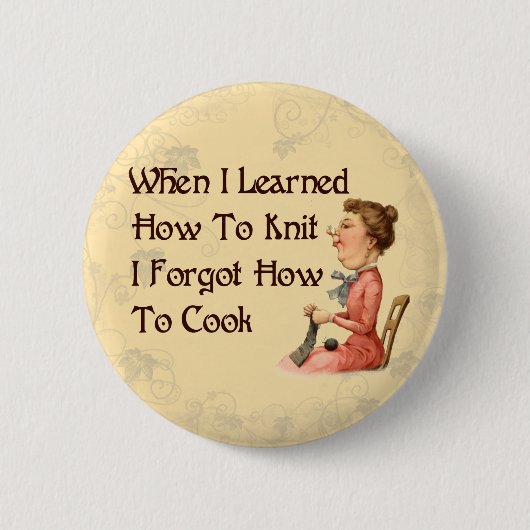 忘れ易い編機械 缶バッジ (正面)