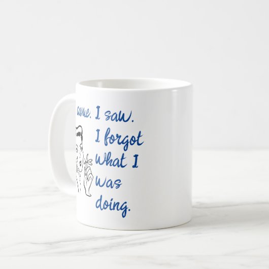 忘れ来てい忘れて見たおもしろい コーヒーマグカップ (正面左)