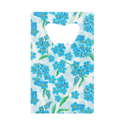 忘れ水の色の花 クレジットカード栓抜き (正面)