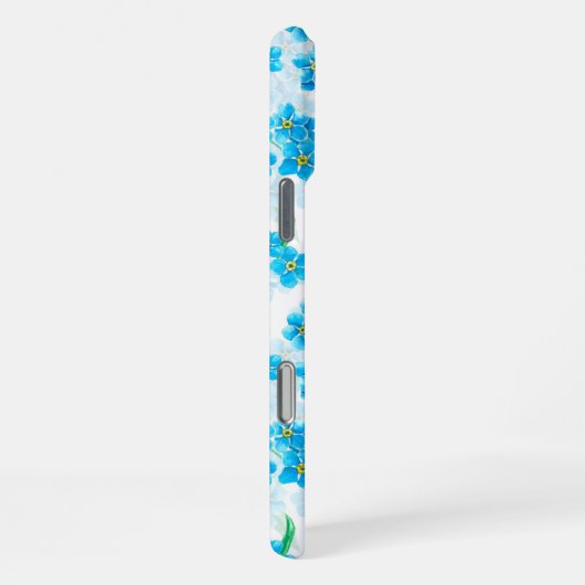 忘れ水の色の花 iPhoneケース (右側面)