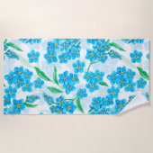 忘れ水色の花 ビーチタオル (正面)