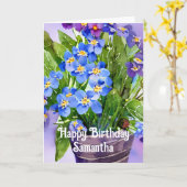 忘れ水色ハッピーバースデーカード カード (黄色い花)