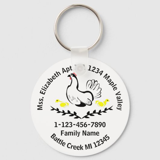 忘れ深い母失った偏連絡情報 キーホルダー (正面)