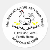 忘れ深い母失った女連絡の情報が ラウンドシール (正面)