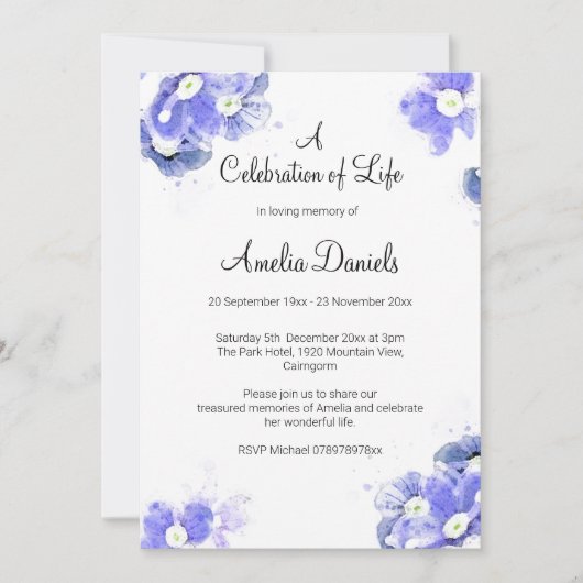 忘れ生のお祝い 案内状 (正面)