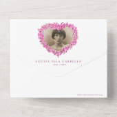 忘れ生薄紅色の葬儀お祝い オールインワン招待状 (裏面)