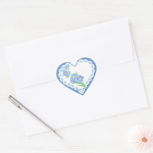 忘れ私はカスタム水の色の庭の花を聞く ハートシール (封筒)