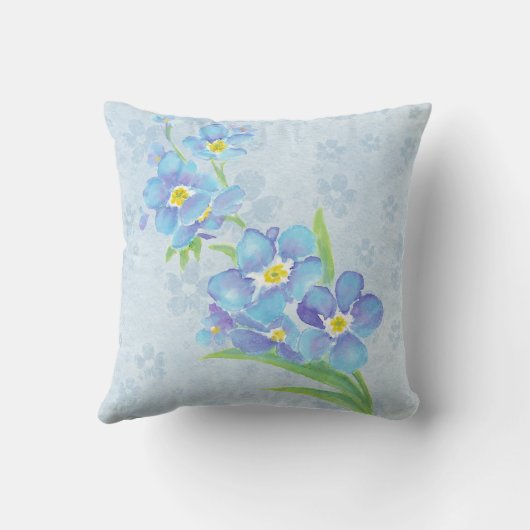 忘れ私はカスタム水の色の庭の花 クッション (裏面)