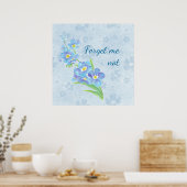忘れ私はカスタム水の色の庭の花 ポスター (キッチン)
