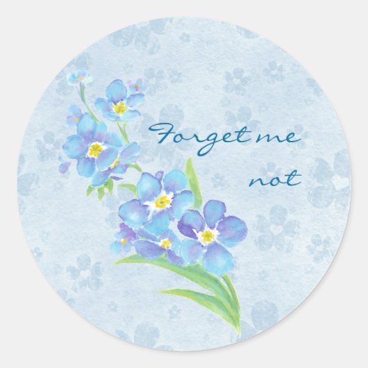 忘れ私はカスタム水の色の庭の花 ラウンドシール (正面)